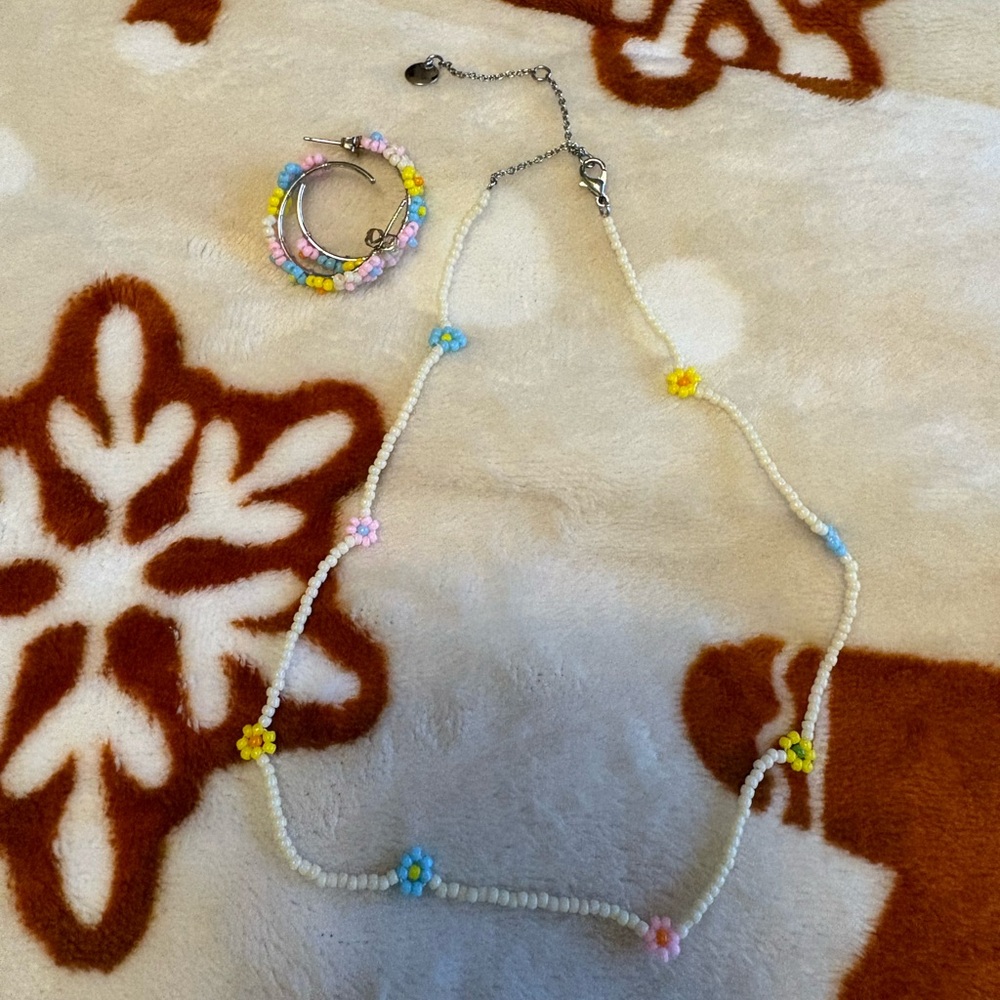 Pura Vida Bead Necklace and Earrings